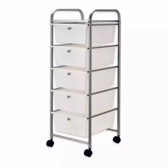 Carrito 5 cajones de plástico blanco