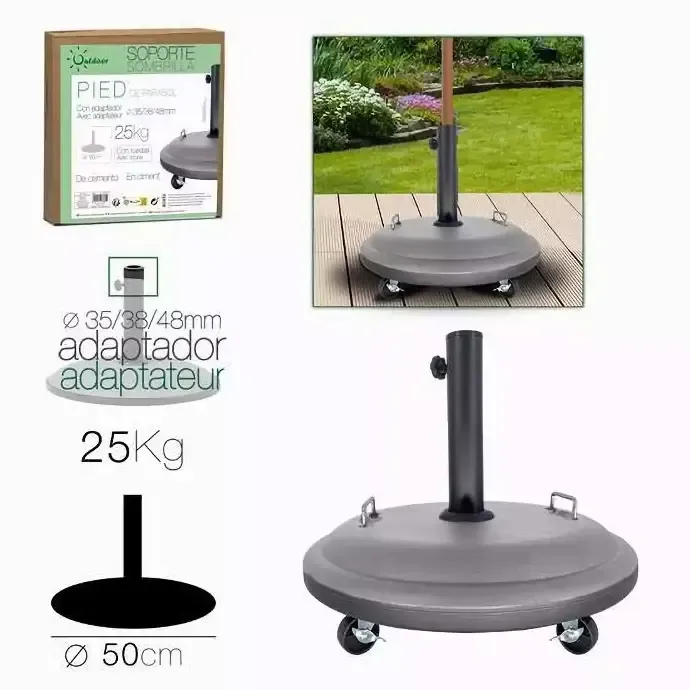 [8422175238804] Base para sombrillas con ruedas - 25Kg